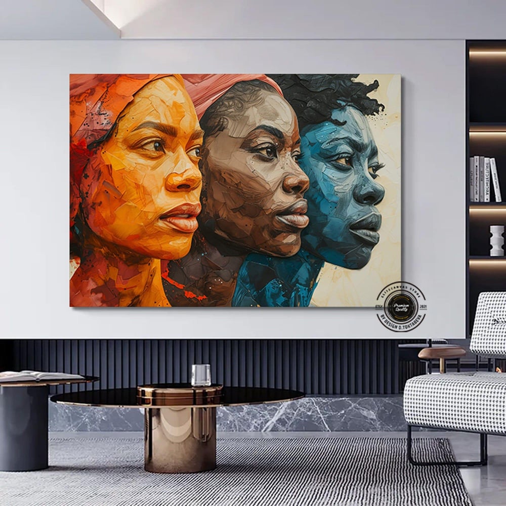 Afrika Soyut Sanat Poster | Afro Kadın Duvar Sanatı | Çerçeveli Baskı
