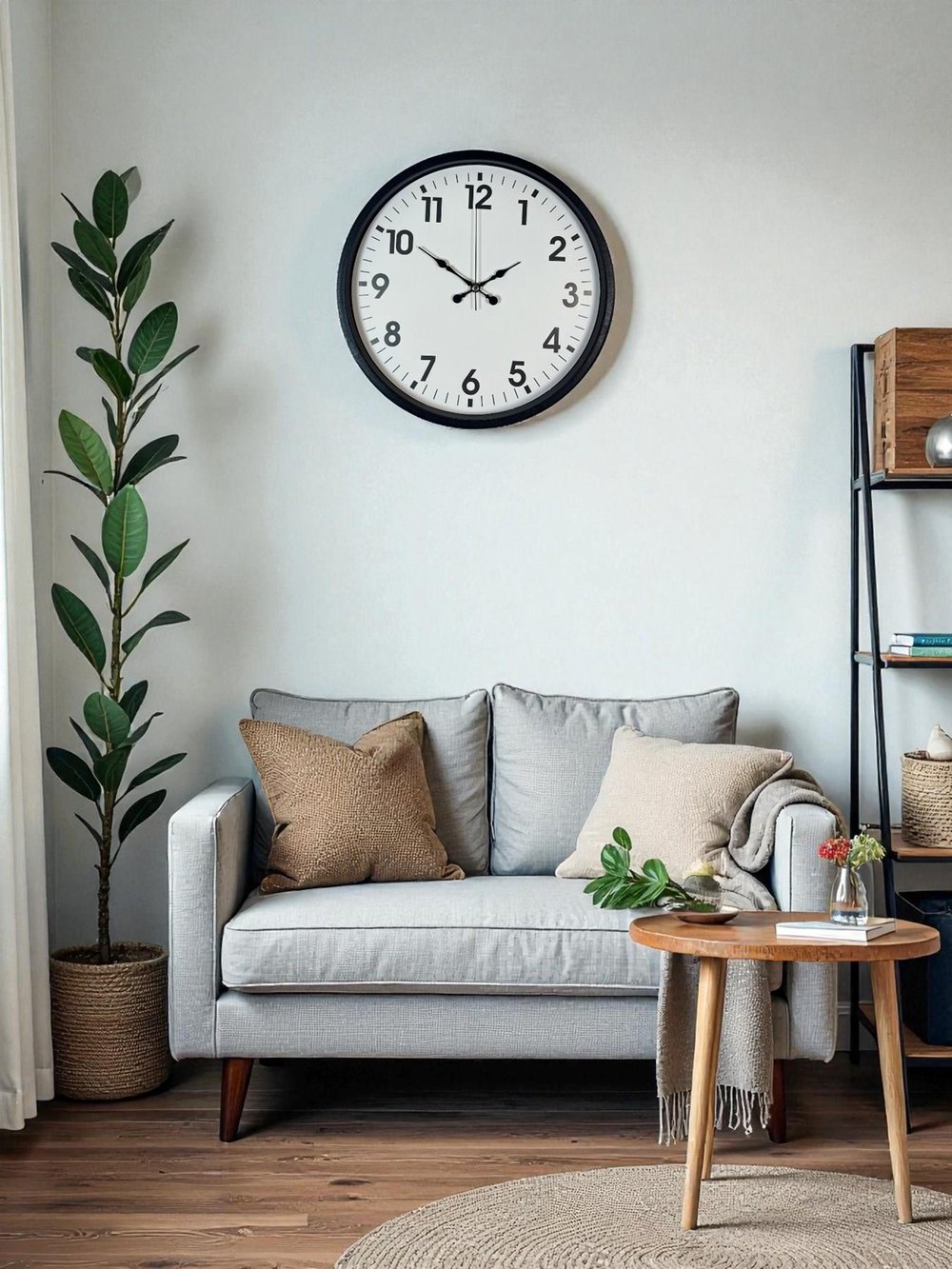 Zentime 36 Cm Siyah Dekoratif Duvar Saati