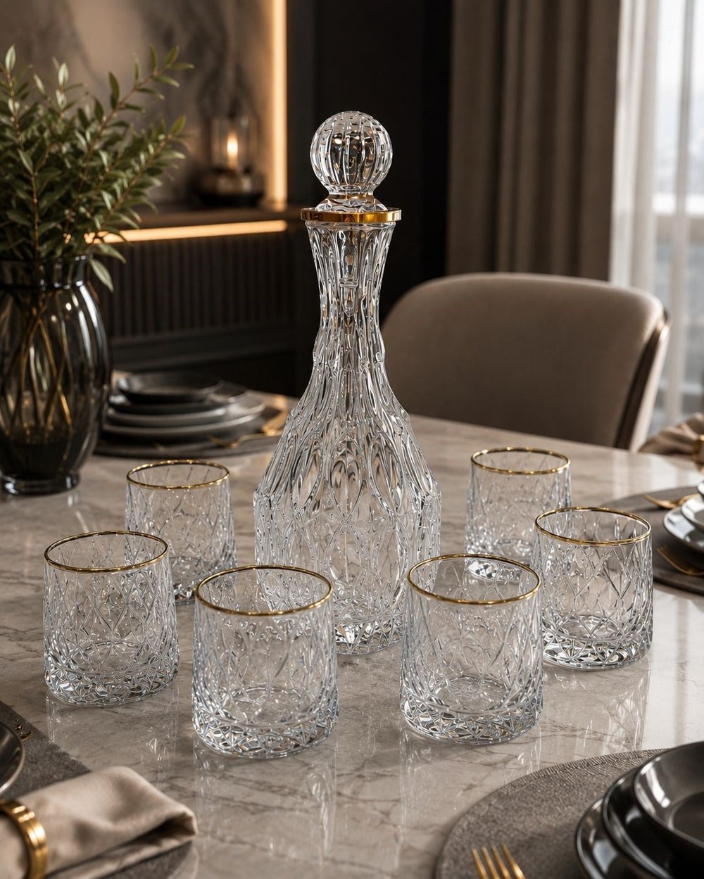 ROZE HOME GOLD KARAF SETİ
