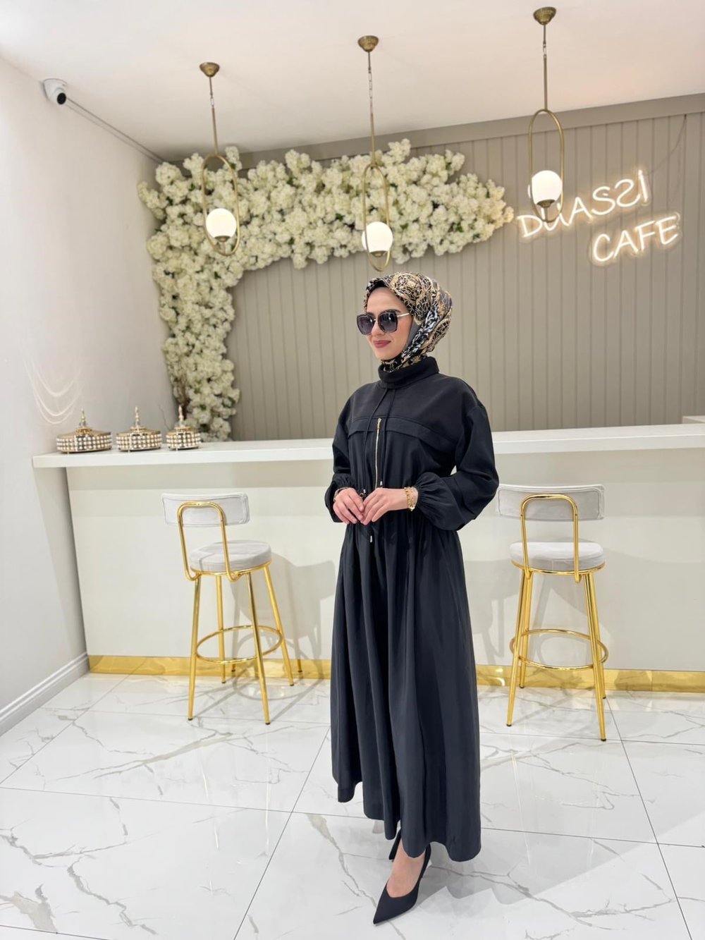Clande 5009 Elbise  - SİYAH