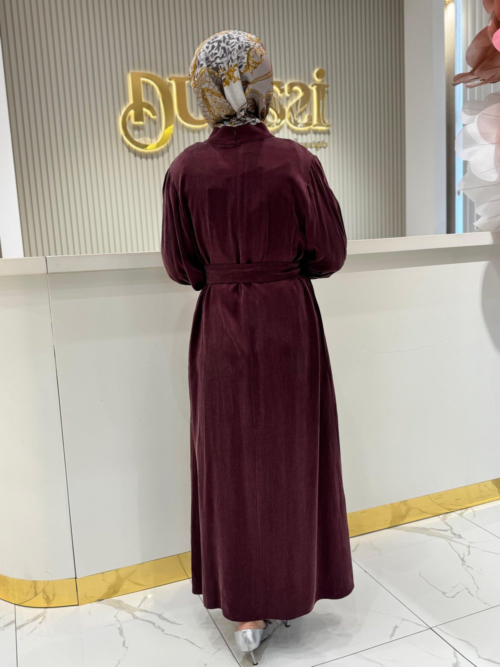 Clande 5011 Elbise  - Bordo