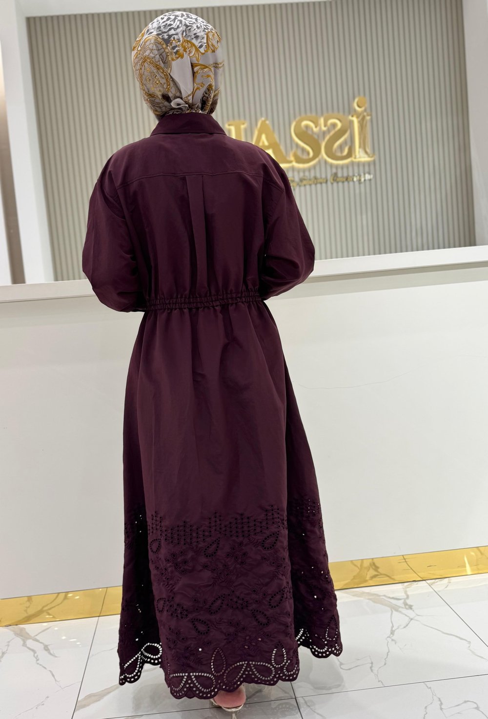 Clande 5023 Elbise  - Bordo