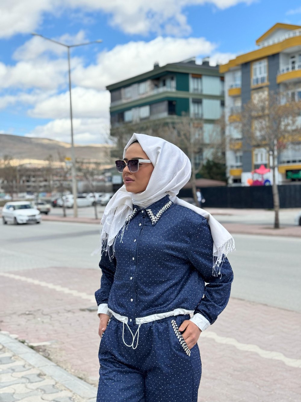 Emilia Taşlı Kot 3019-L - LACİVERT