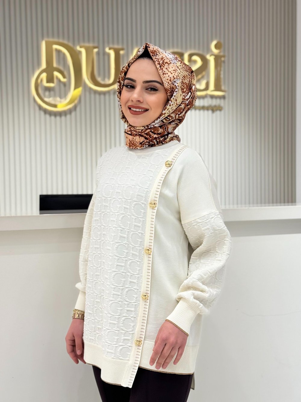 Ghisa 4801  Asimetrik Triko Mixli Tunik