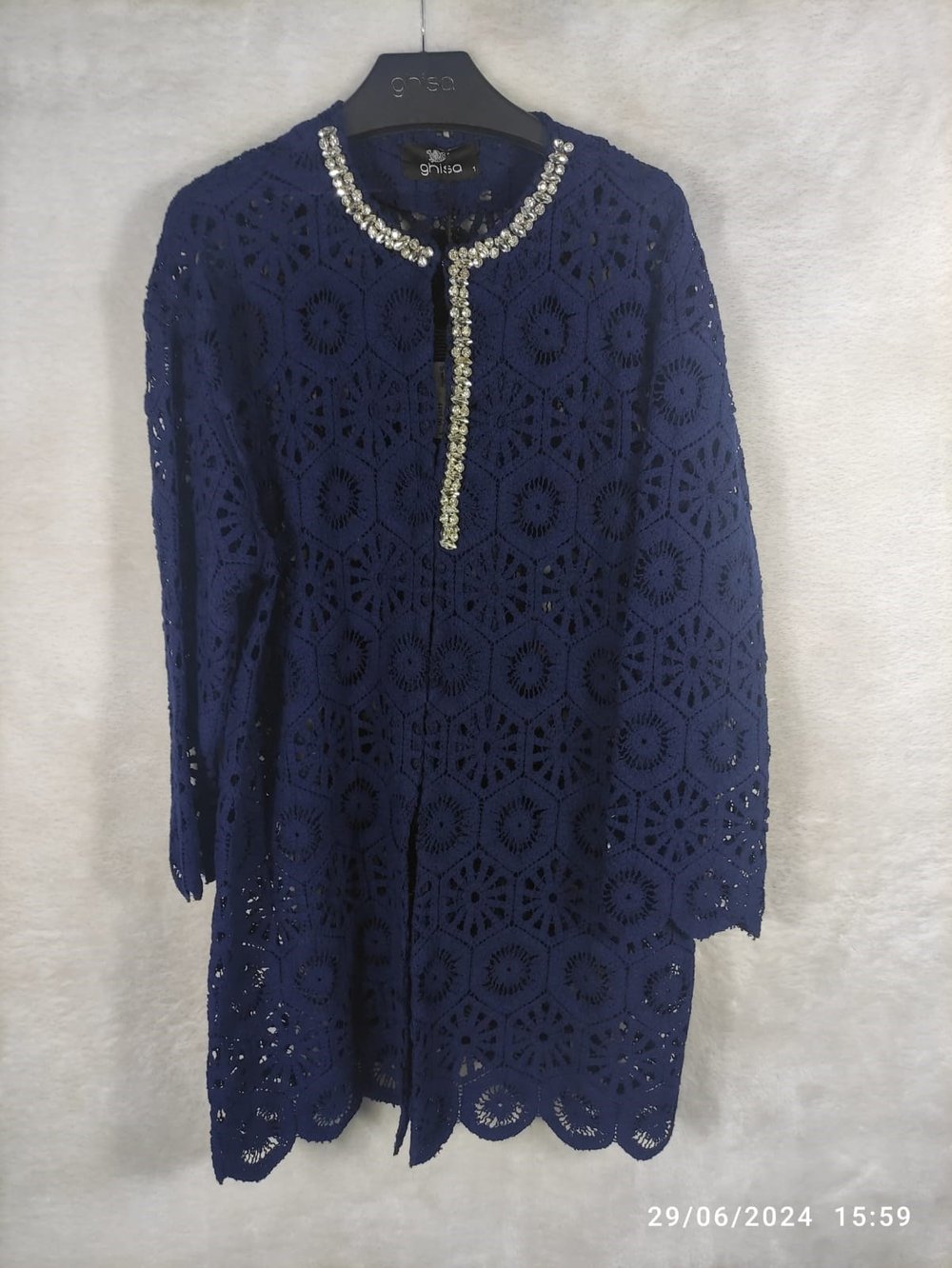 Ghisa Dantel Ceket 3864 - LACİVERT