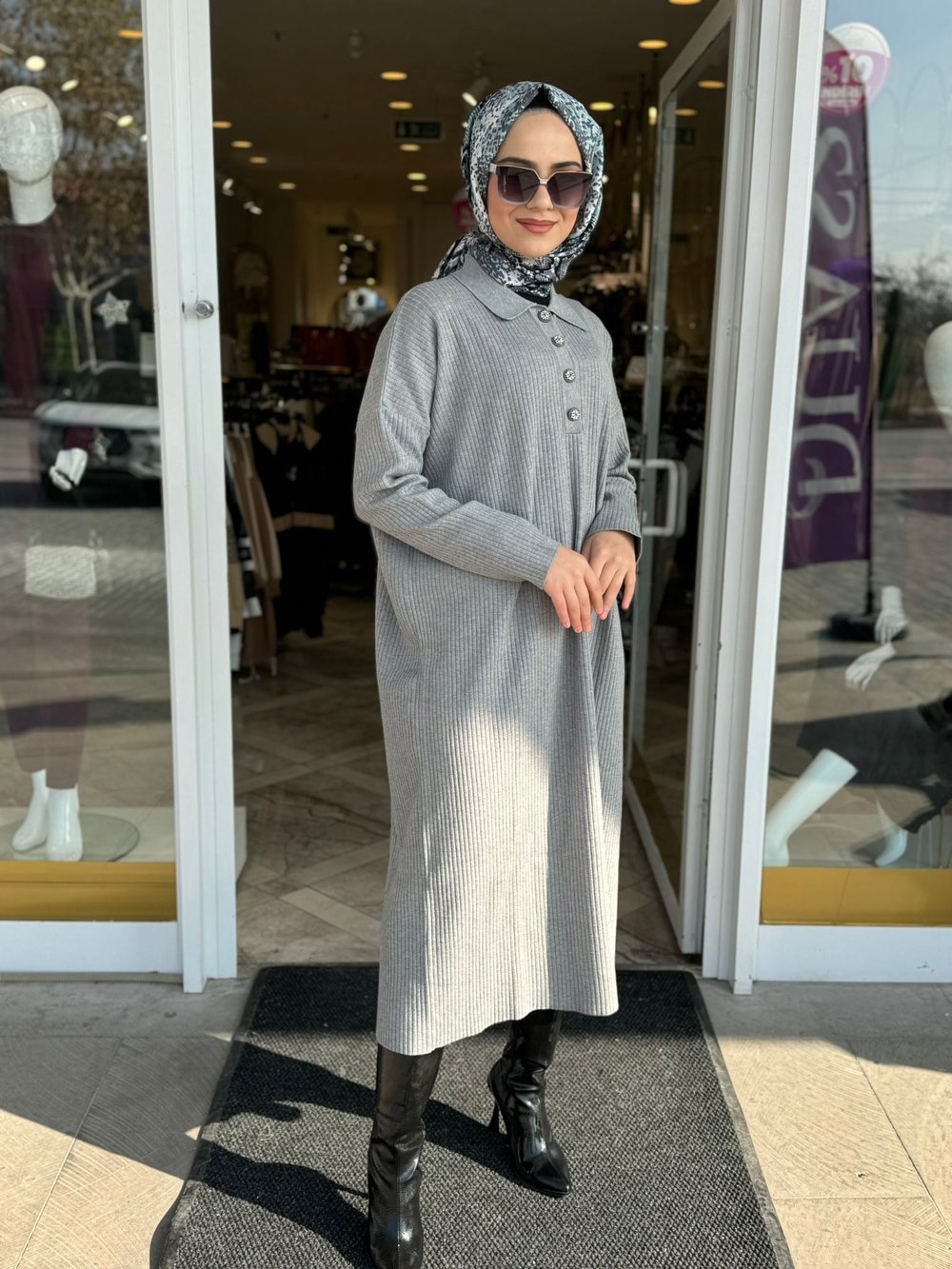 Ghisa Elbise 4828 - GRİ