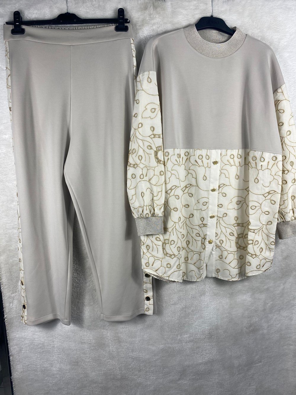 Ghisa Ribanalı Tunik Pantolon Takımı 4635 - TAŞ