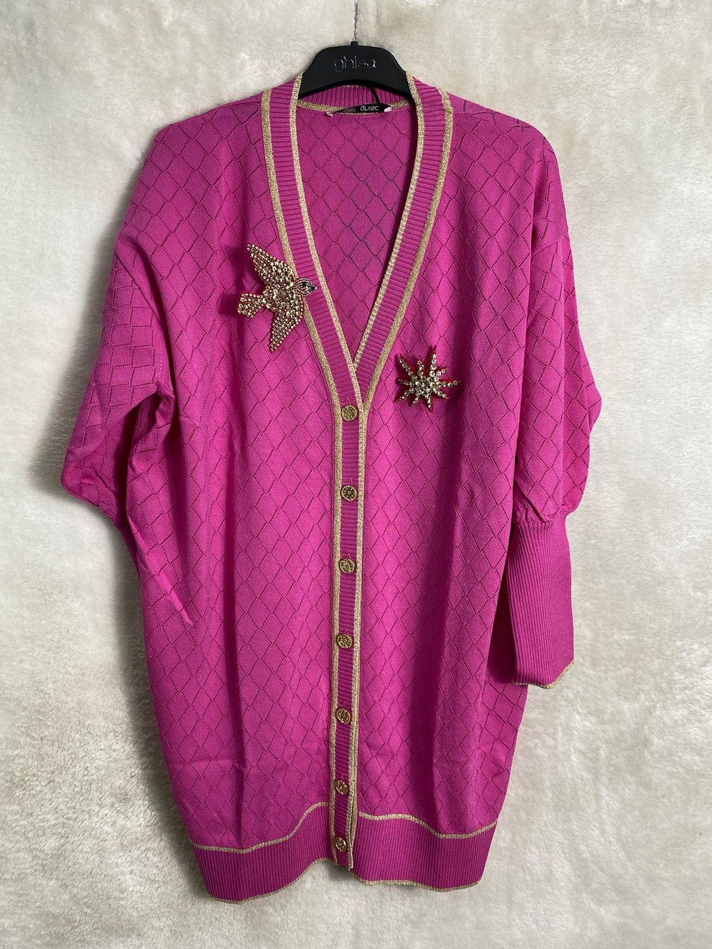 Ghisa Triko Hırka 3898 - PEMBE