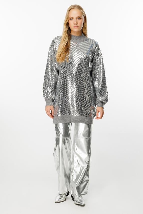 Ghisa Triko Tunik 1519 - GRİ