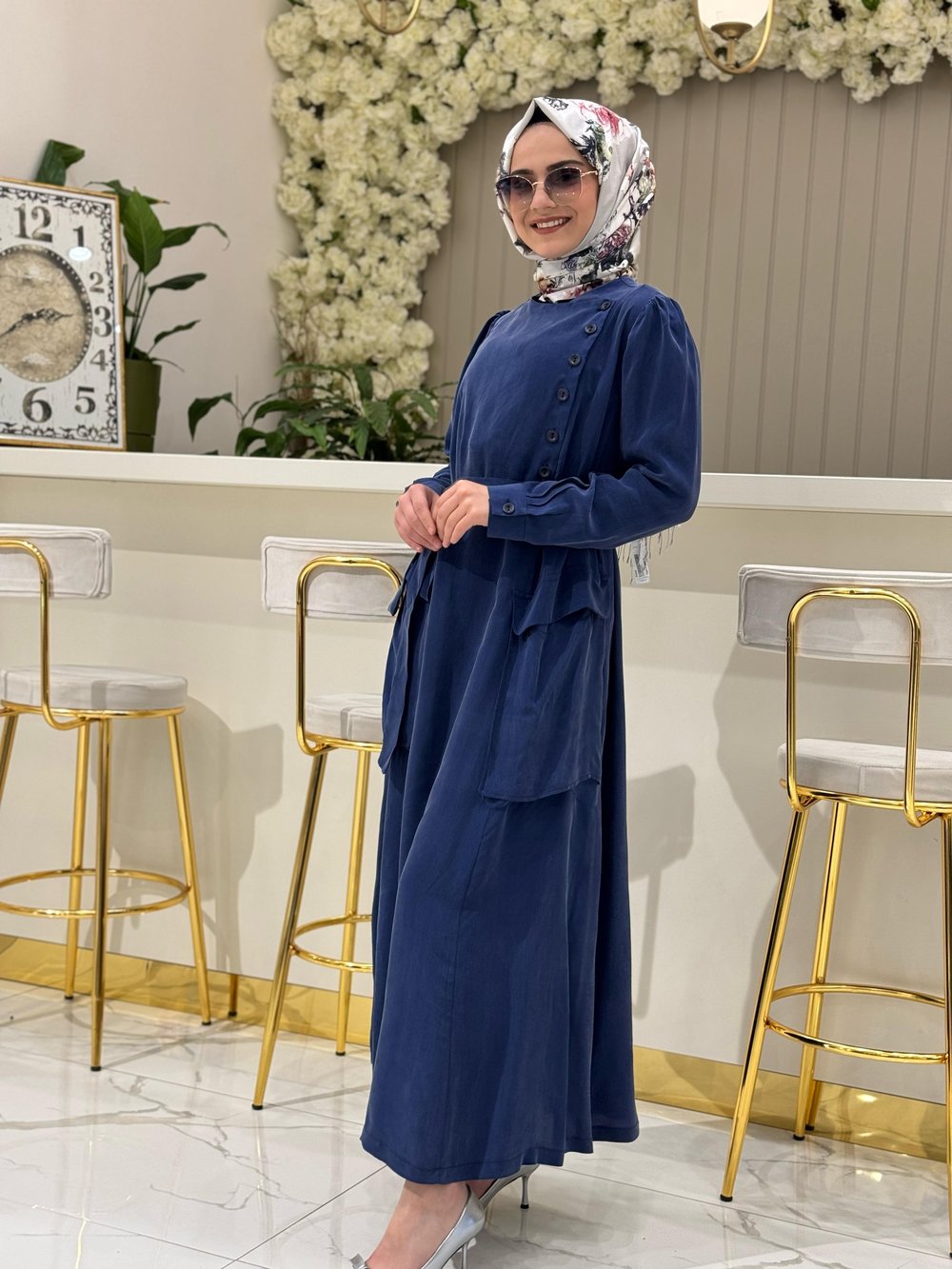 Misswhence Elbise 37805-İ - İNDİGO
