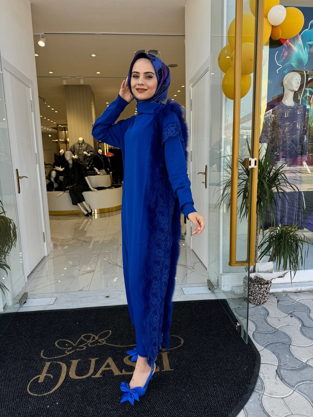 Miswhence Triko Kürklü Elbise 36805 - SAKS
