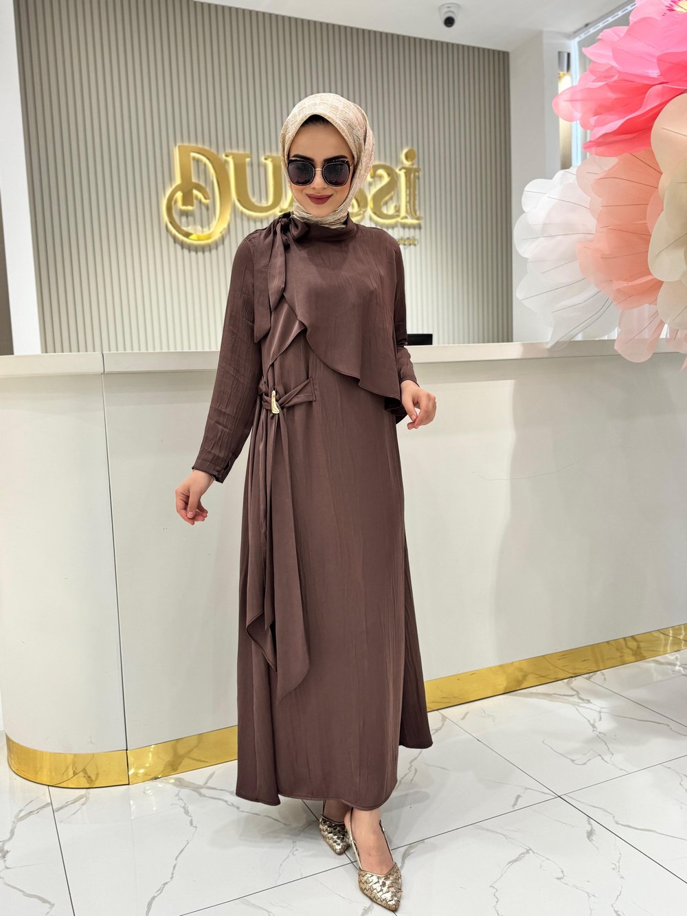 Müsemma Aylin Elbise  - KAHVE