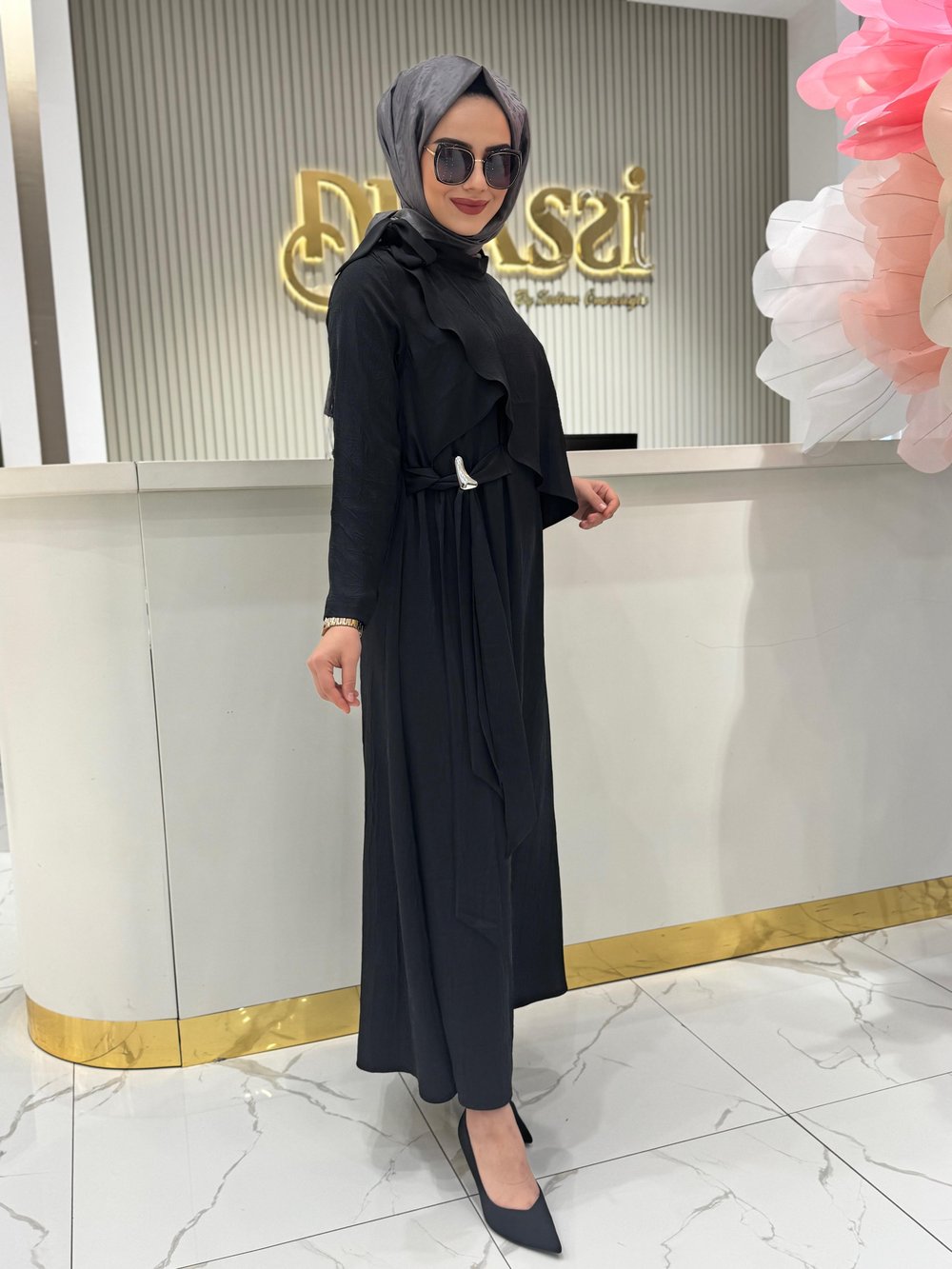 Müsemma Aylin Elbise  - Siyah