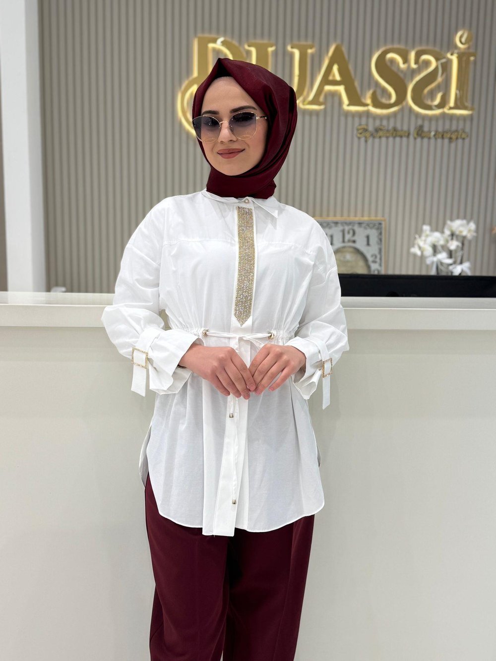 My312 Önü Taşlı Tunik 8600 - EKRU