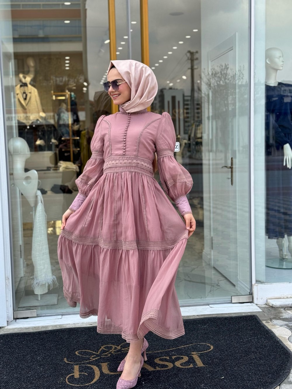 Nily Elbise 3055-S - PEMBE