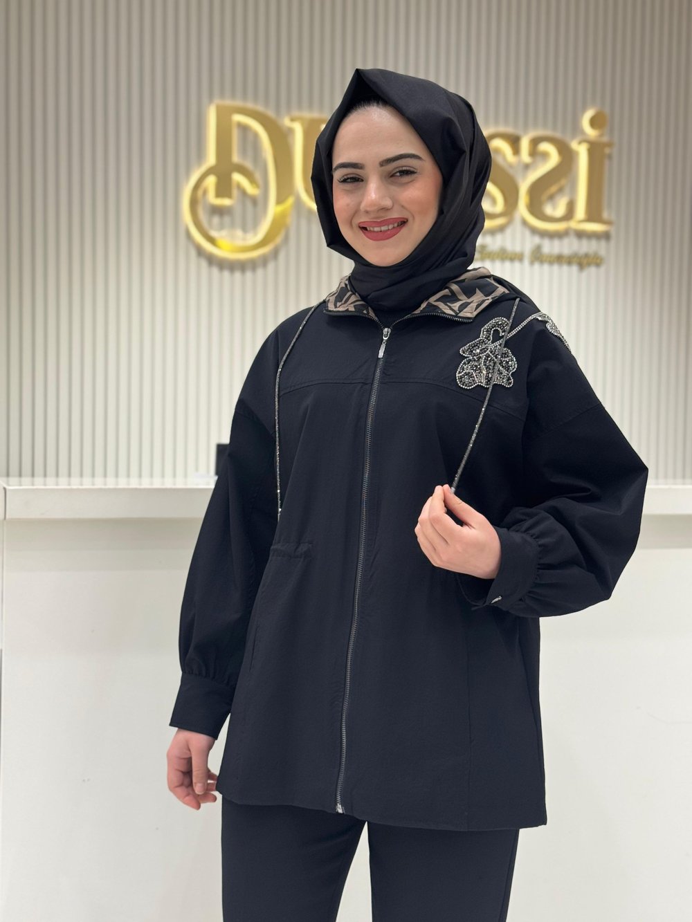 Nure 1004 Trençkot  - Siyah