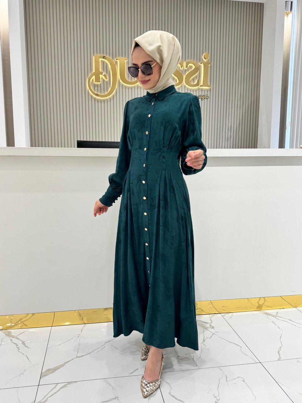 Seçil 10002521311008 Elbise  - YEŞİL