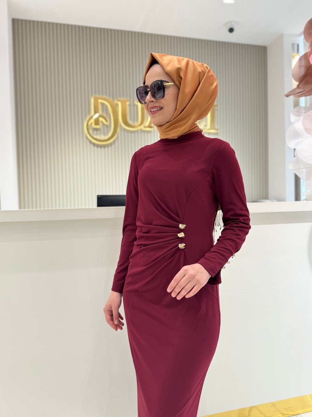 Seçil 10002521311023 Şık Elbise  - Bordo