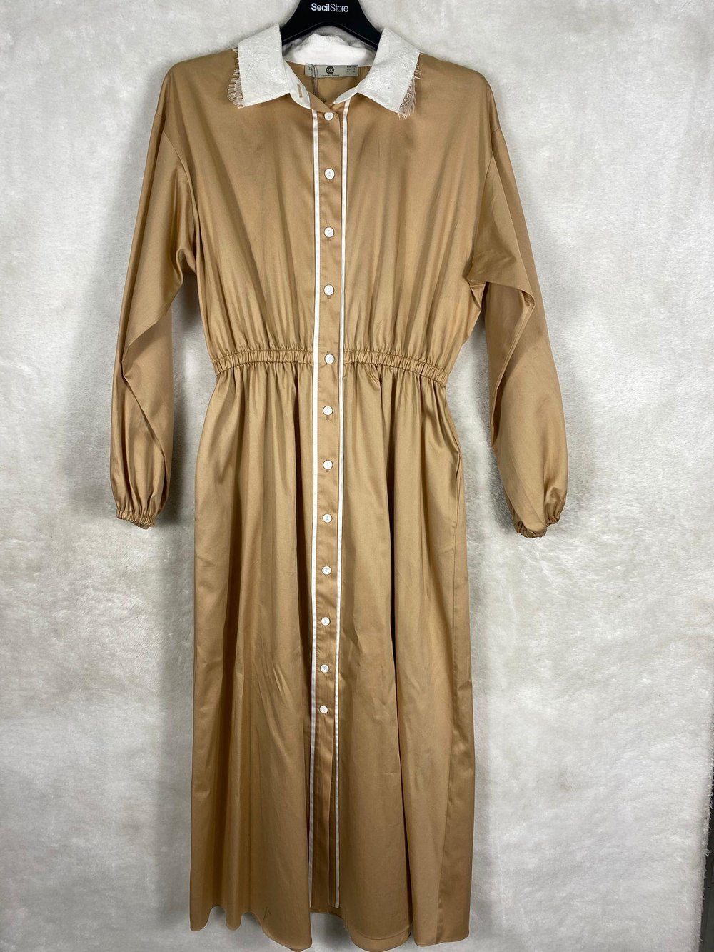 Seçil Beli Kuşaklı Elbise 1018 - TAŞ