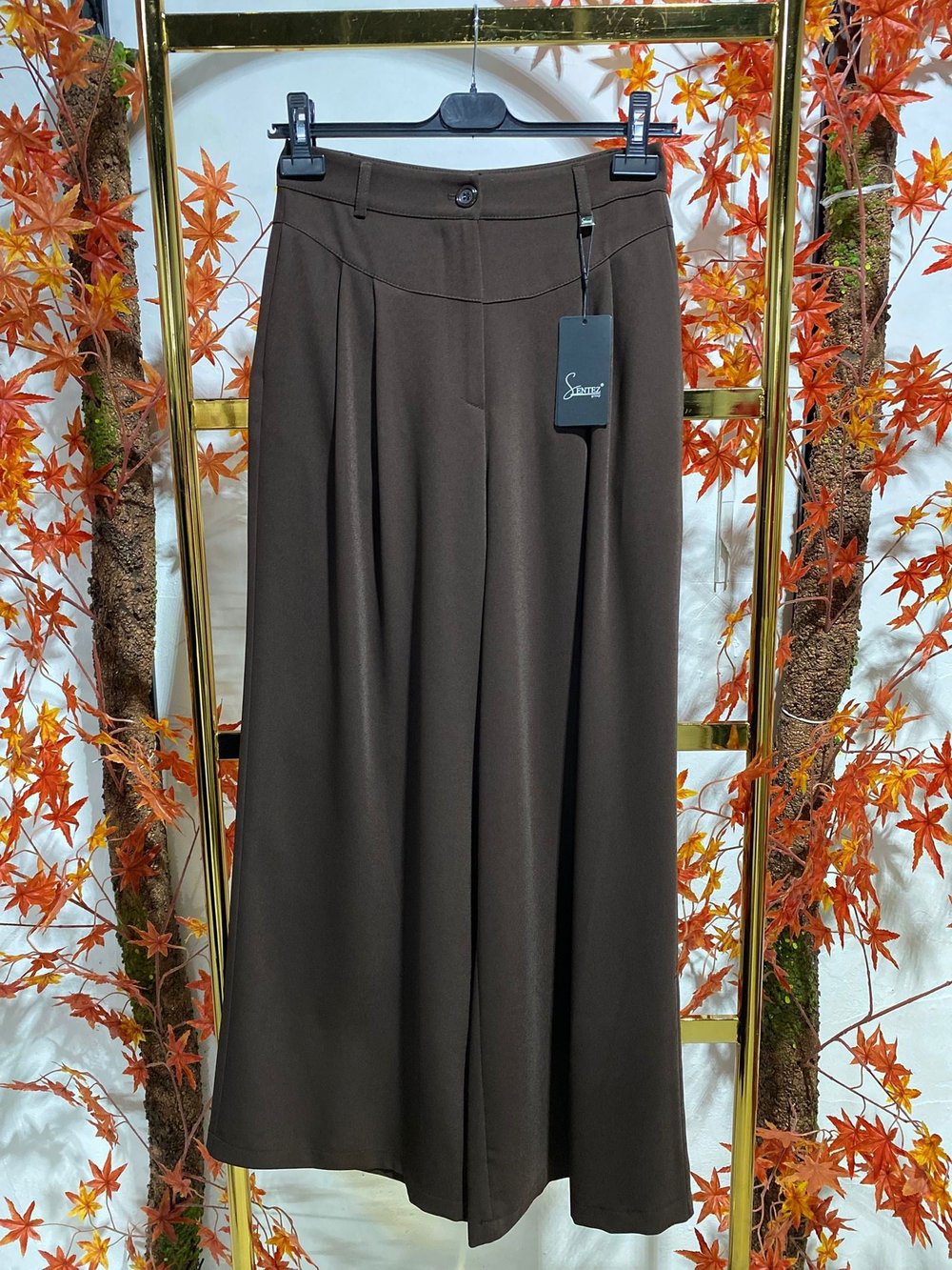 Sentez 5638 Eyfer Geniş Paça Pileli Pantolon