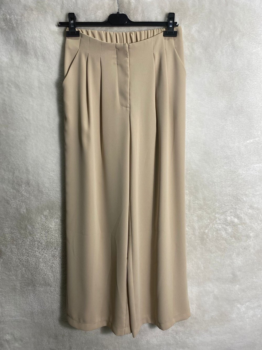Sentez Çift Pile Geniş Paça Krep Pantolon 5558 - TAŞ