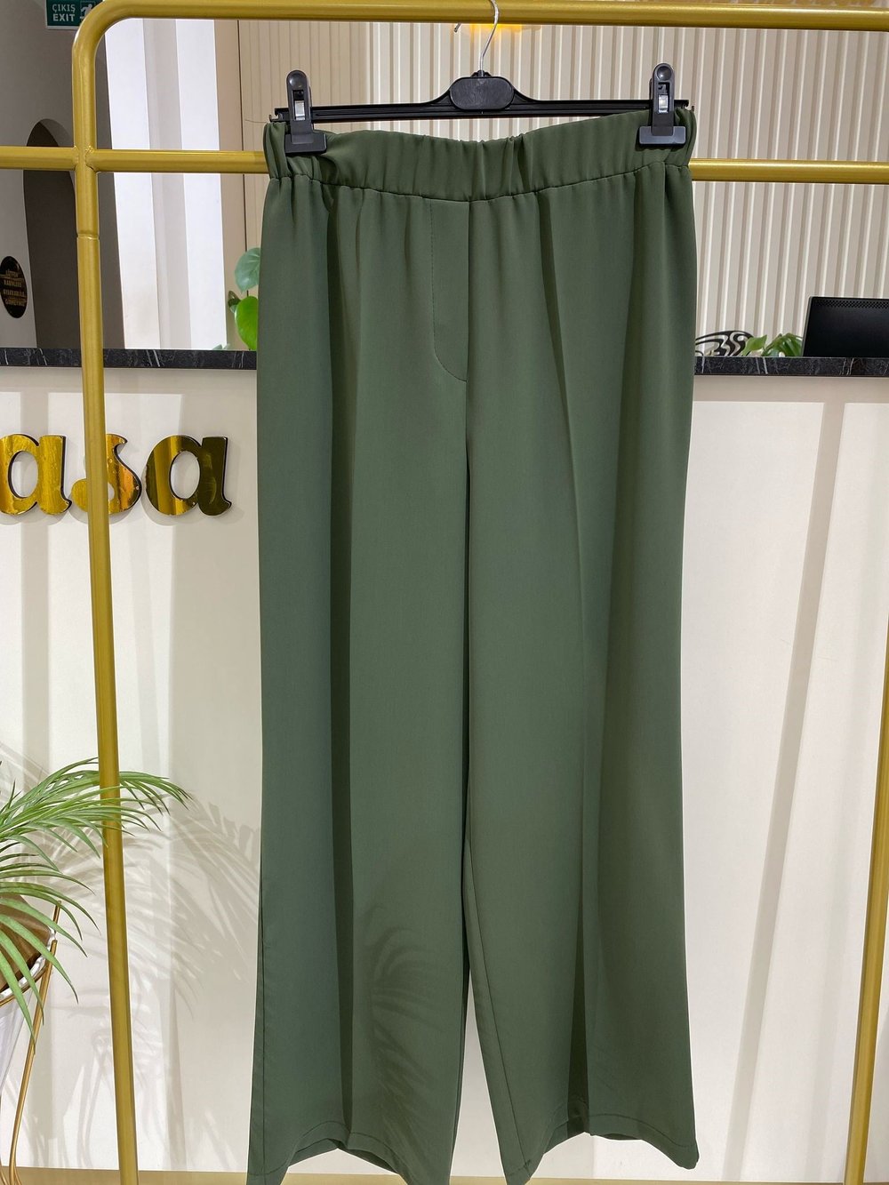 Sentez Colmar Beli Lastikli Geniş Paça Pantolon 5580 - YEŞİL