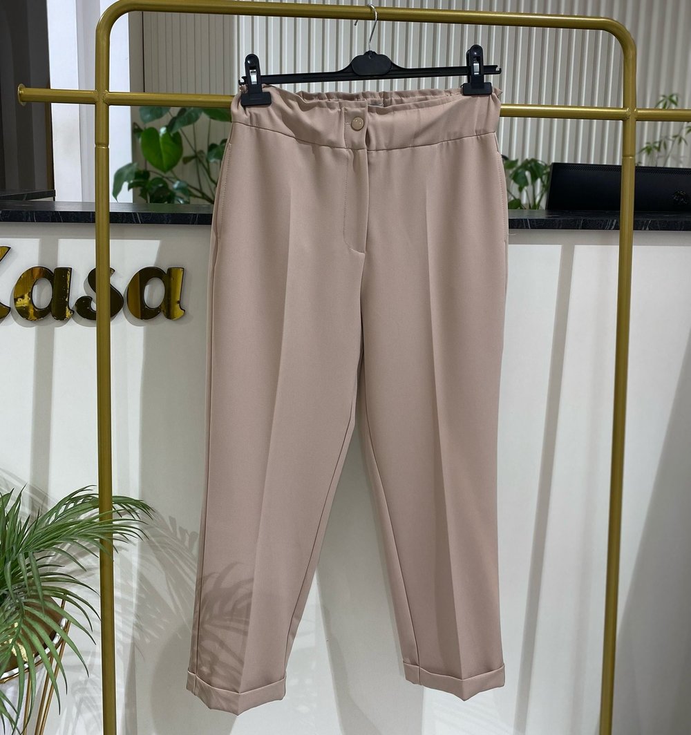 Sentez Lastikli İnce Duble Paça Pantolon 5514 - TAŞ