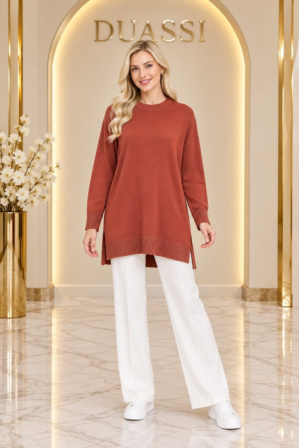 Tığ Triko 21892 Etek Ucu Simli Rayon Tunik