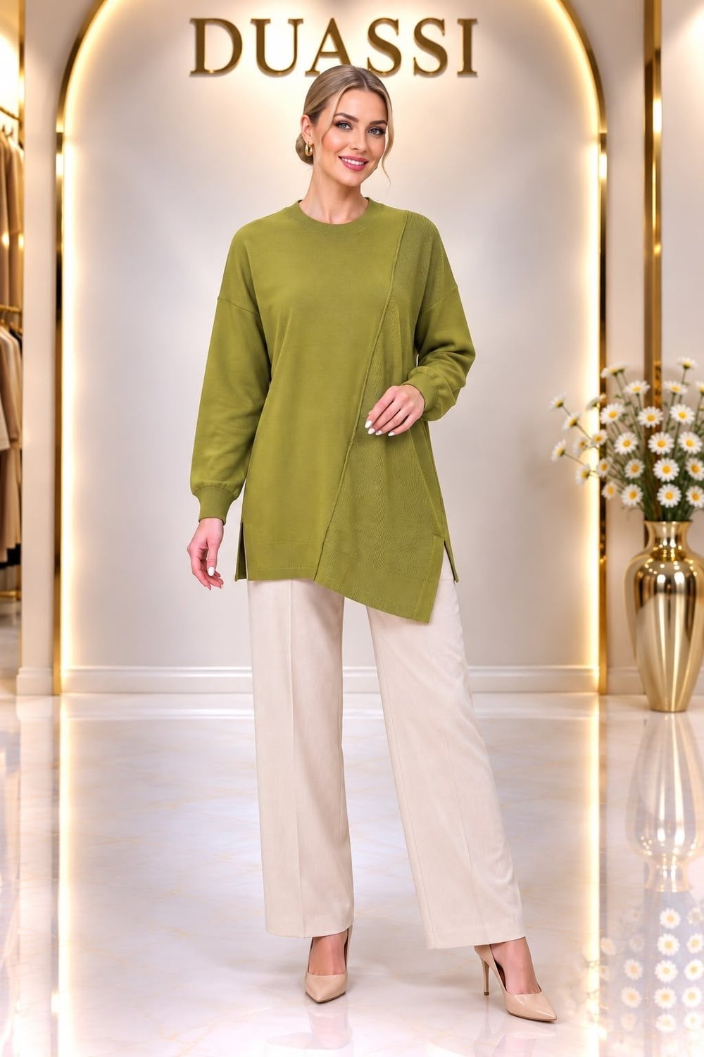 Tığ Triko Tnk.21872.1 - Örgü Detaylı Rayon Tunik