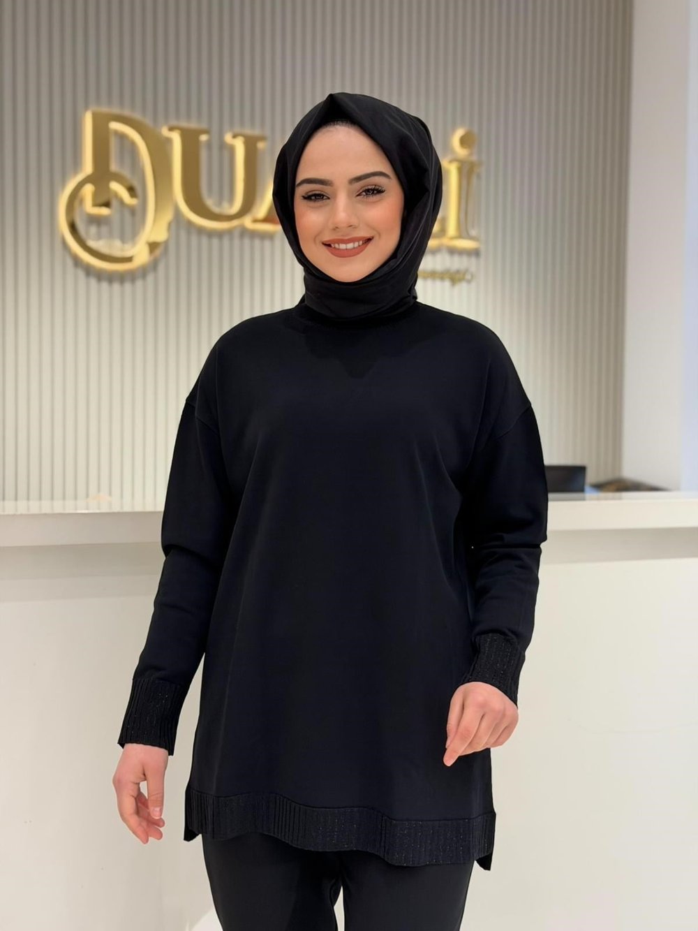 Tnk.21892.1 Etek Ucu Simli Triko Tunik