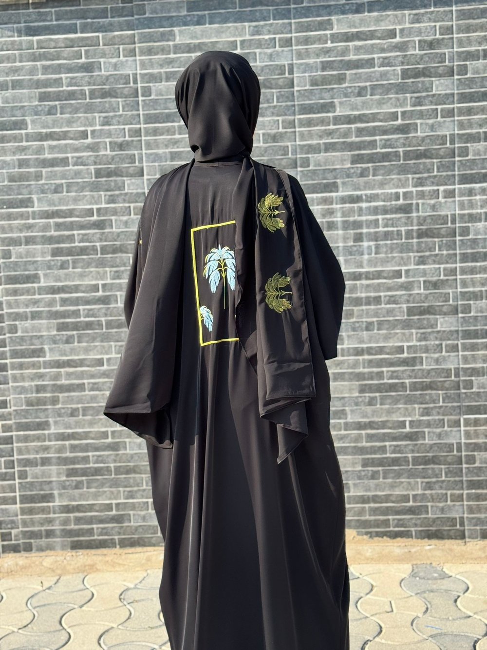 White Corner 3005 Abaya  - SİYAH
