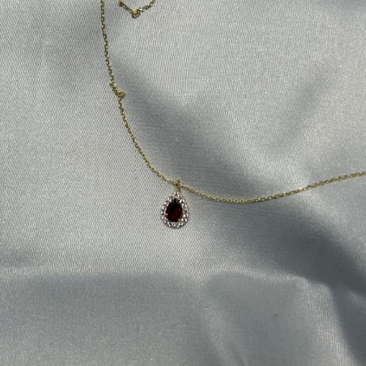 Kırmızı Damla Kolye 1,48-2gr
