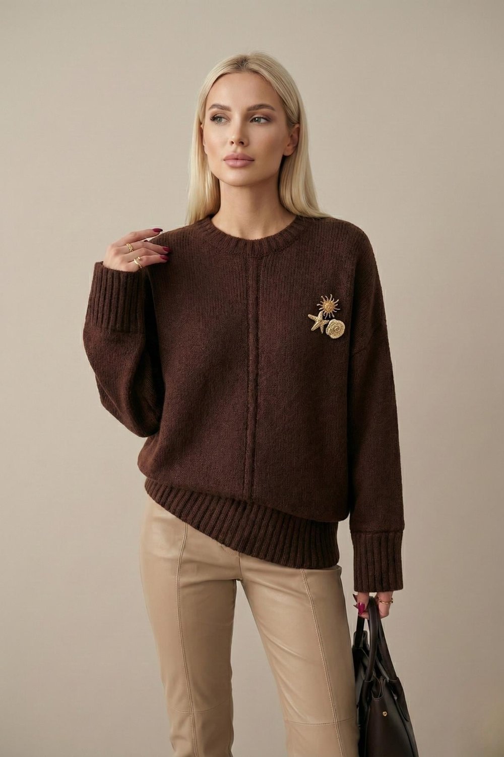 Alora Oversize Kahverengi Kazak