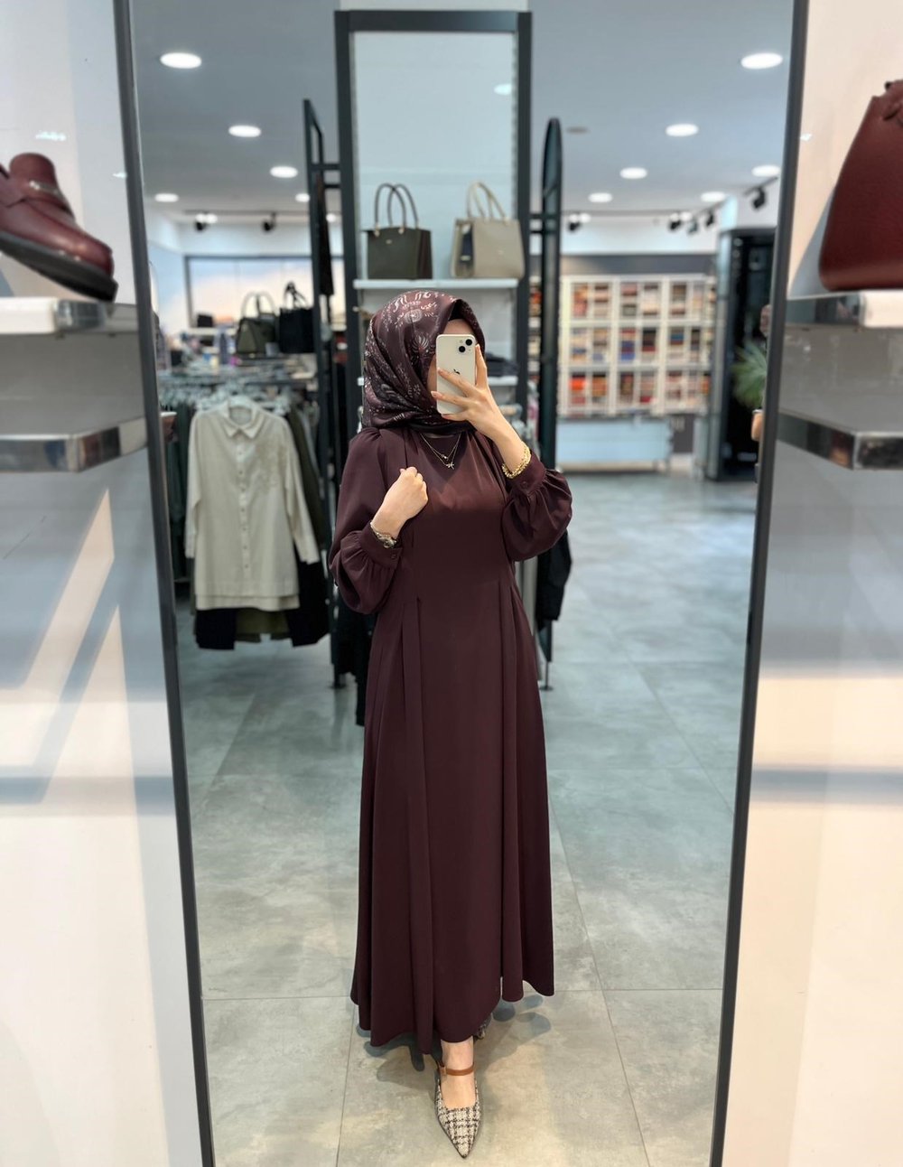 Alesya Beli Pile Pens Detaylı Elbise - Mürdüm