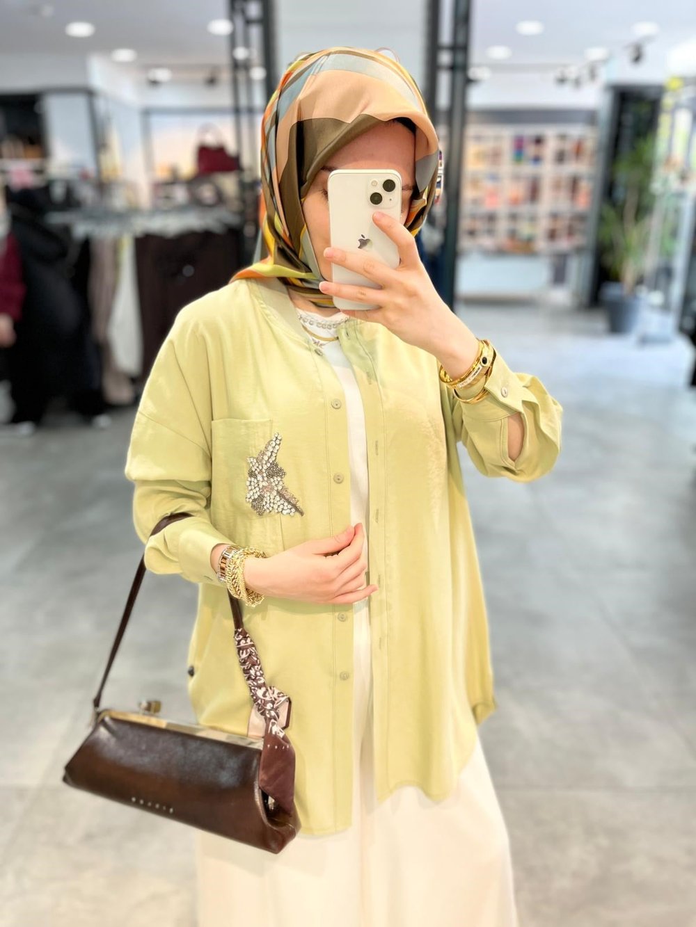 Alesya Cebi Taş Detaylı Tunik - Mint