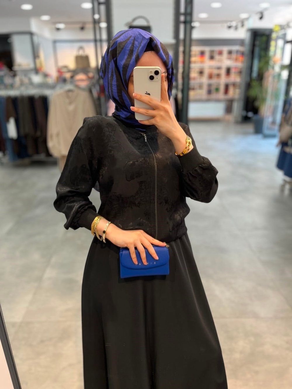 Alesya Önü Fermuarlı Jakar Bluz Etekli Takım - Siyah