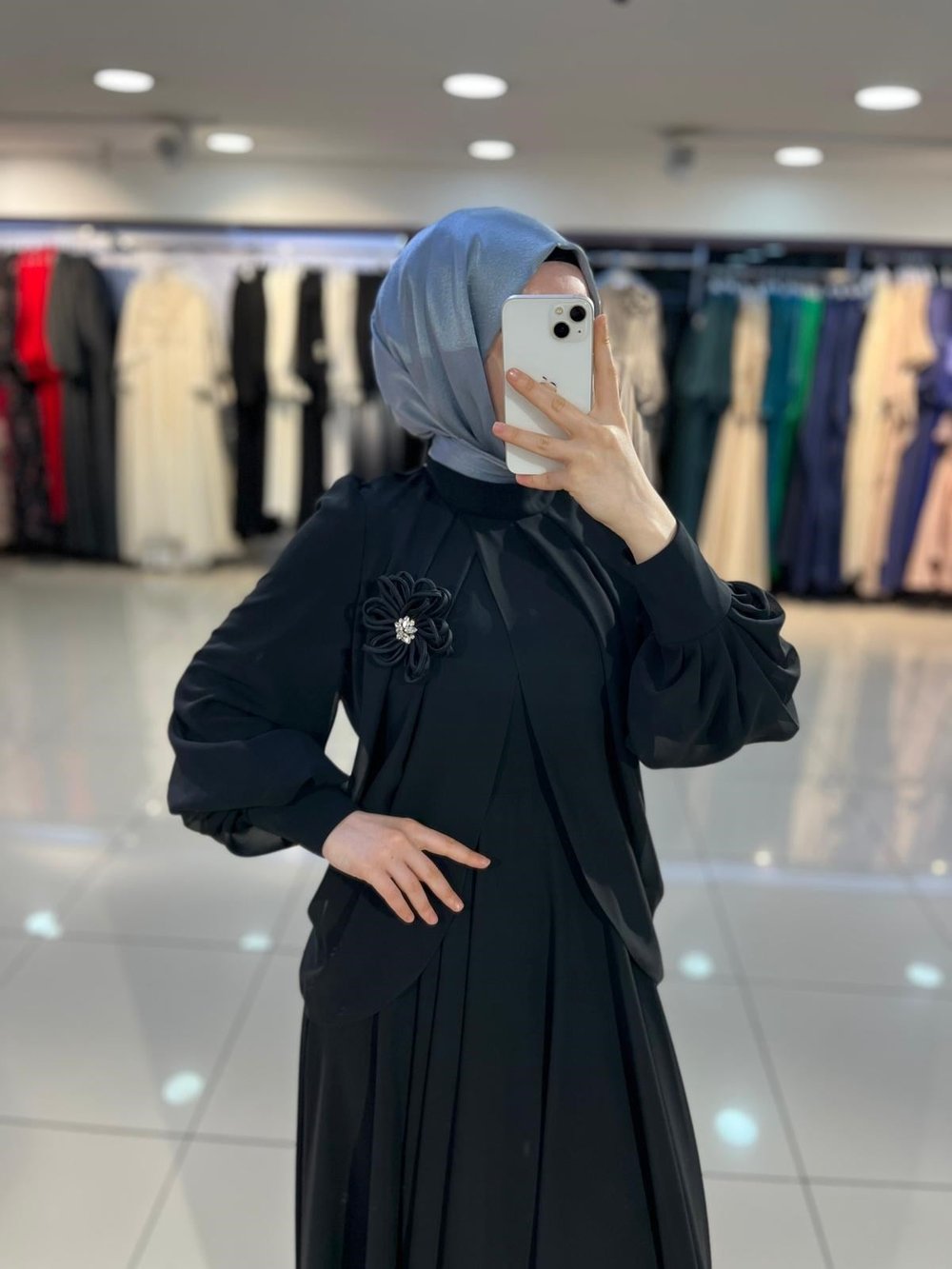 Matex Bolero Detaylı Şifon Kloş Elbise - Siyah