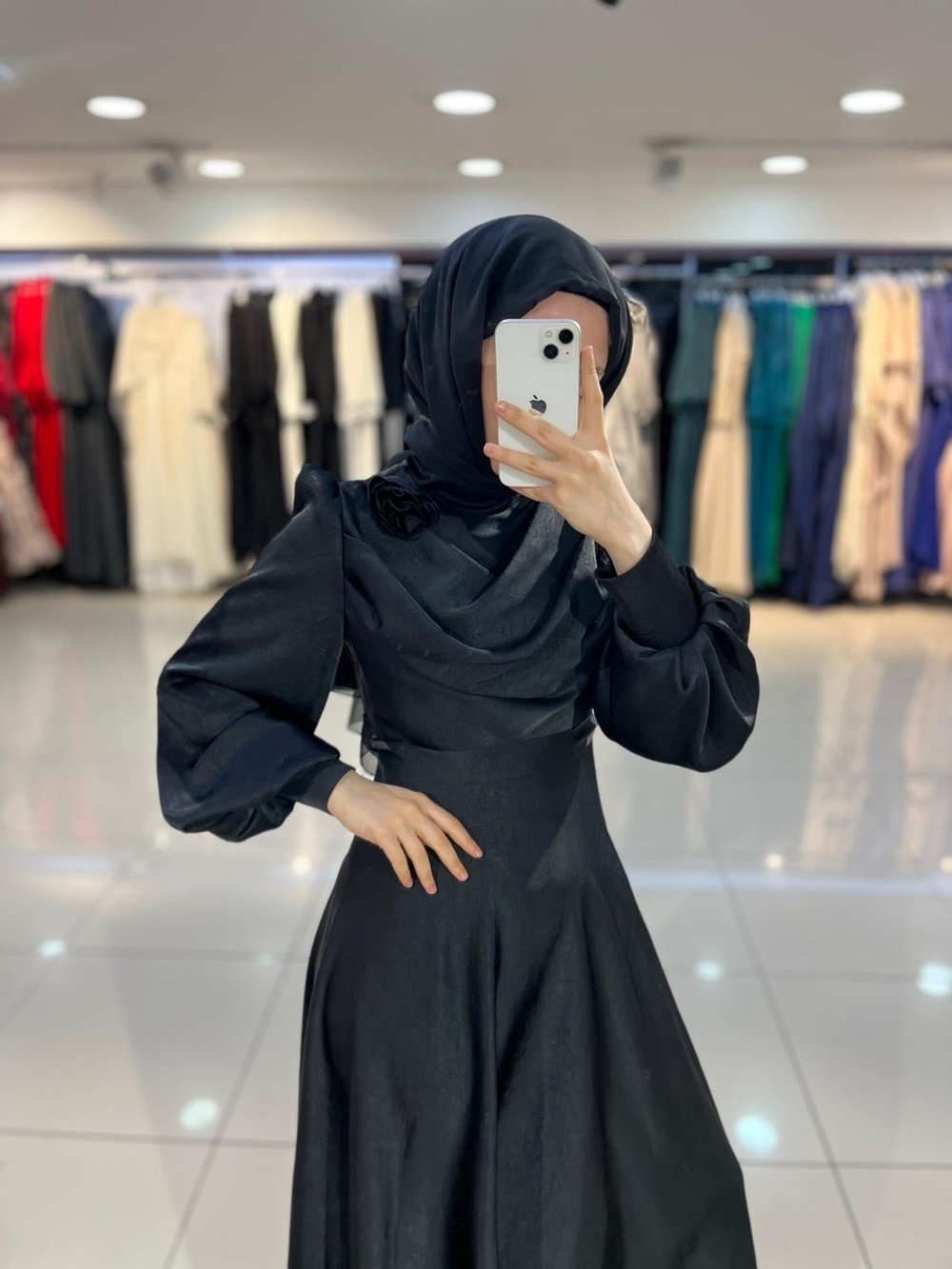 Matex Önü Degaje Elbise - Siyah