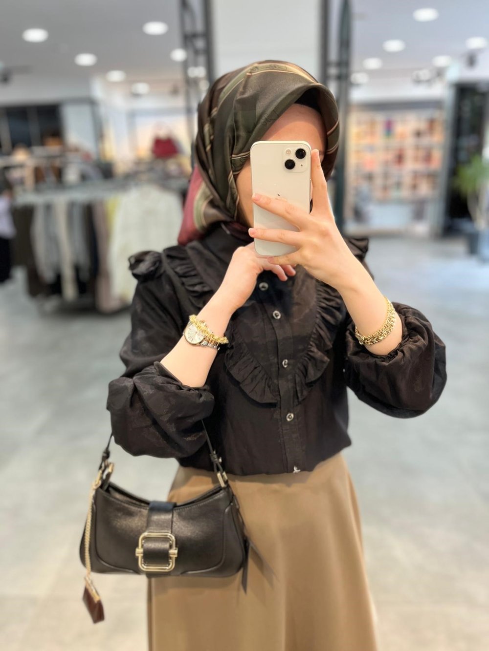 N Prive Düğme Detaylı İpek Tencel Gömlek - Siyah