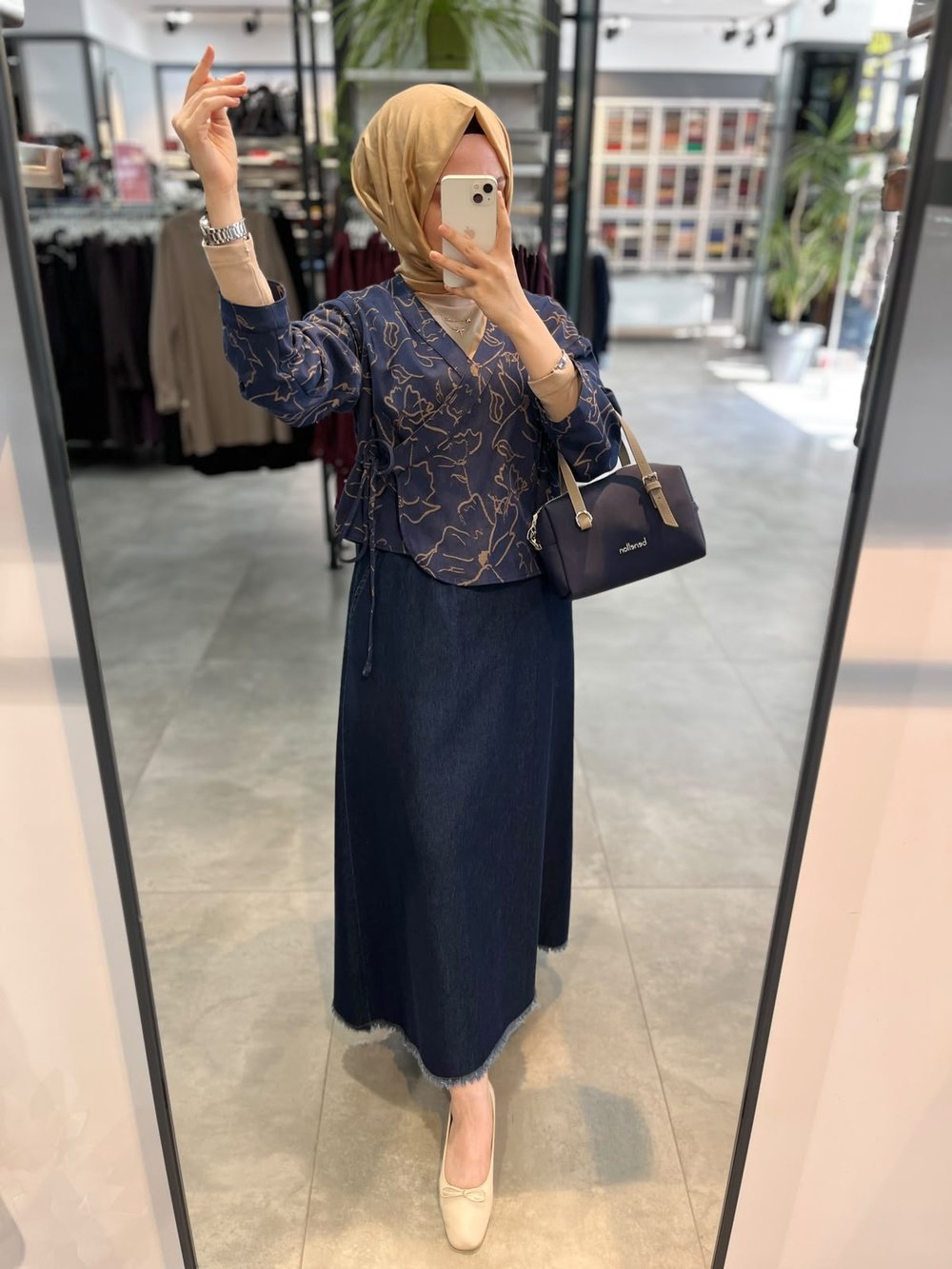 Nihan A-Line Denim Etek - İndigo