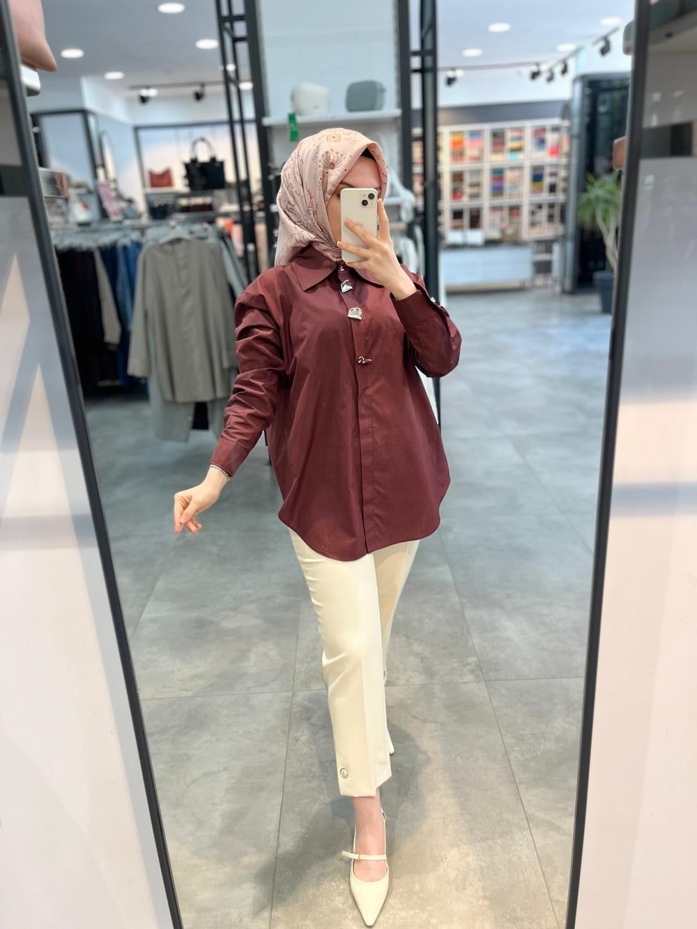 Nihan Düğme Detaylı Pamuk Tunik - Mürdüm