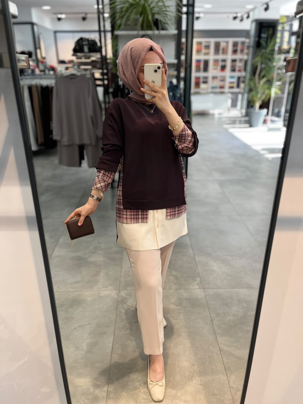 Nihan Kumaş Mixli Sweat - Mürdüm