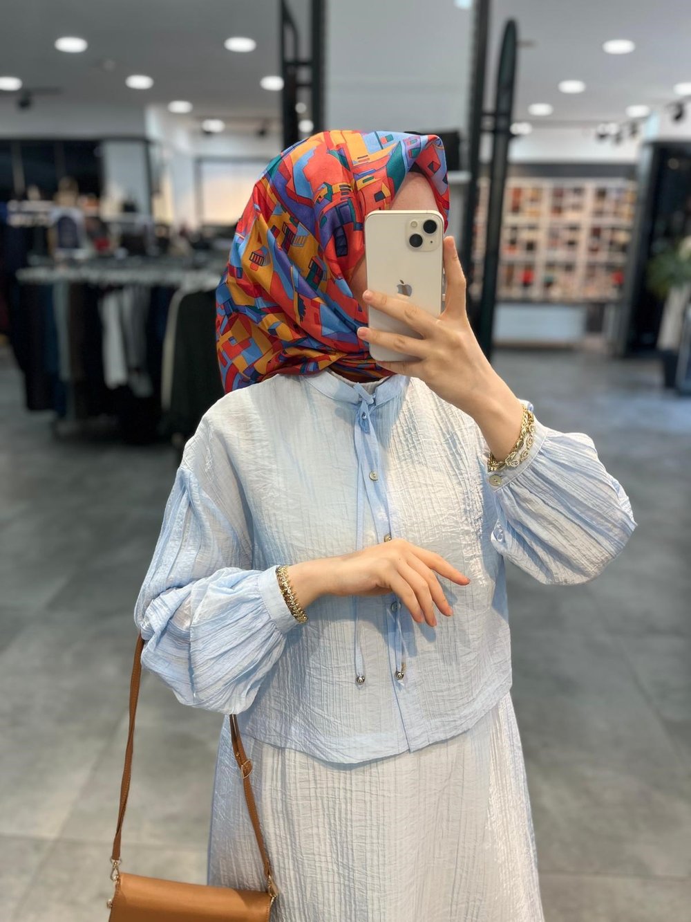 Nihan Viskon Etek Gömlek Takım - Açık Mavi