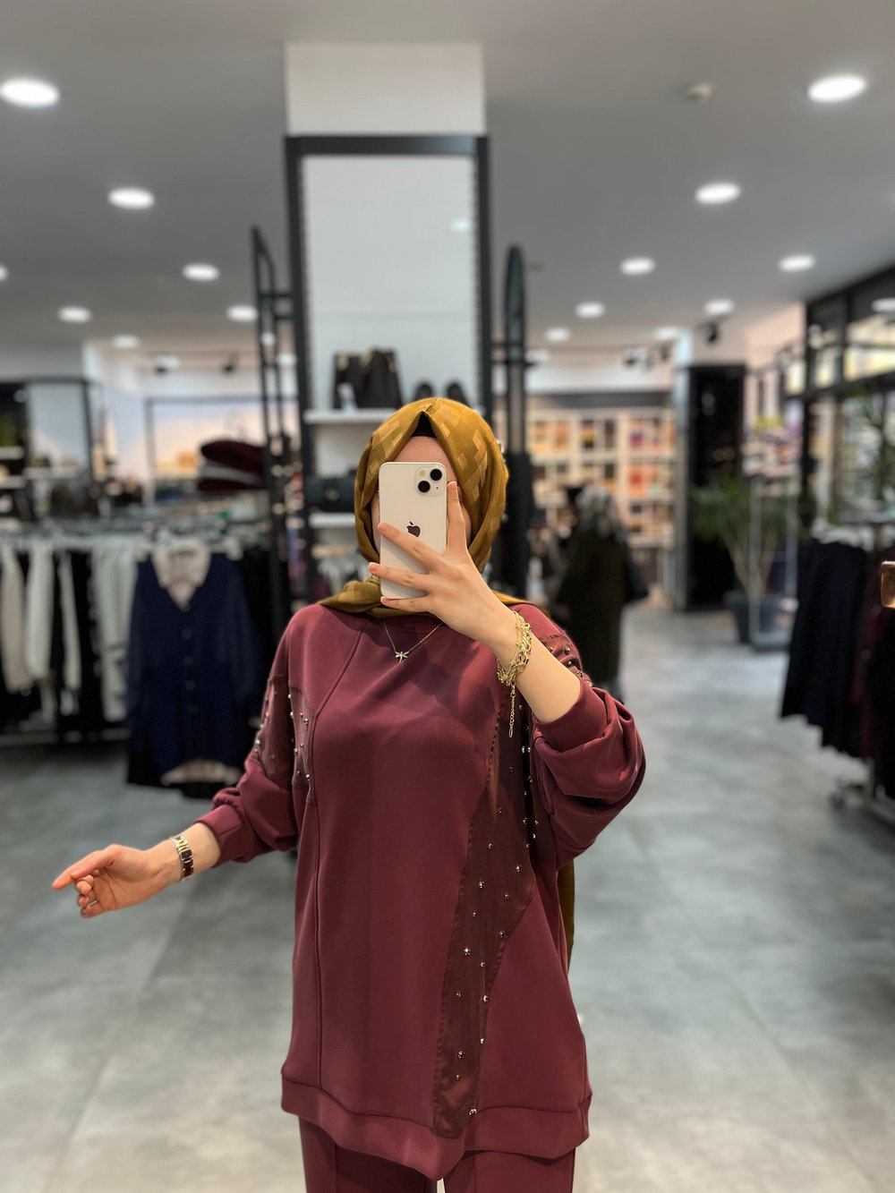 Nuss Çakma Taşlı Cupra Combinli Takım - Bordo