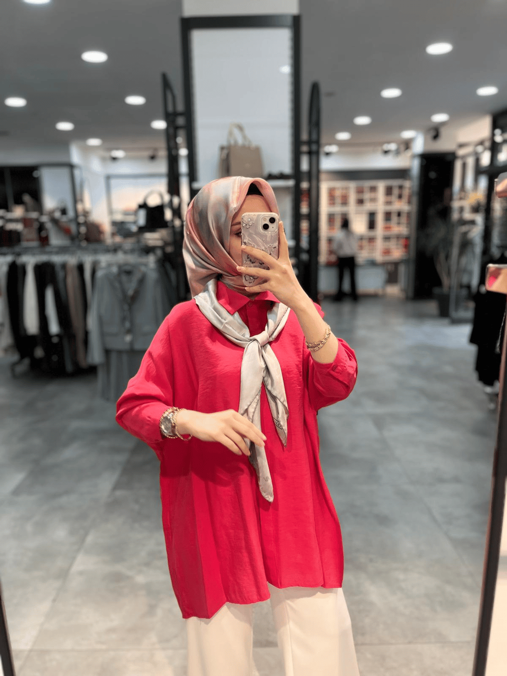 Nuss Triko Düşük Kol Basic Gömlek - Fuşya