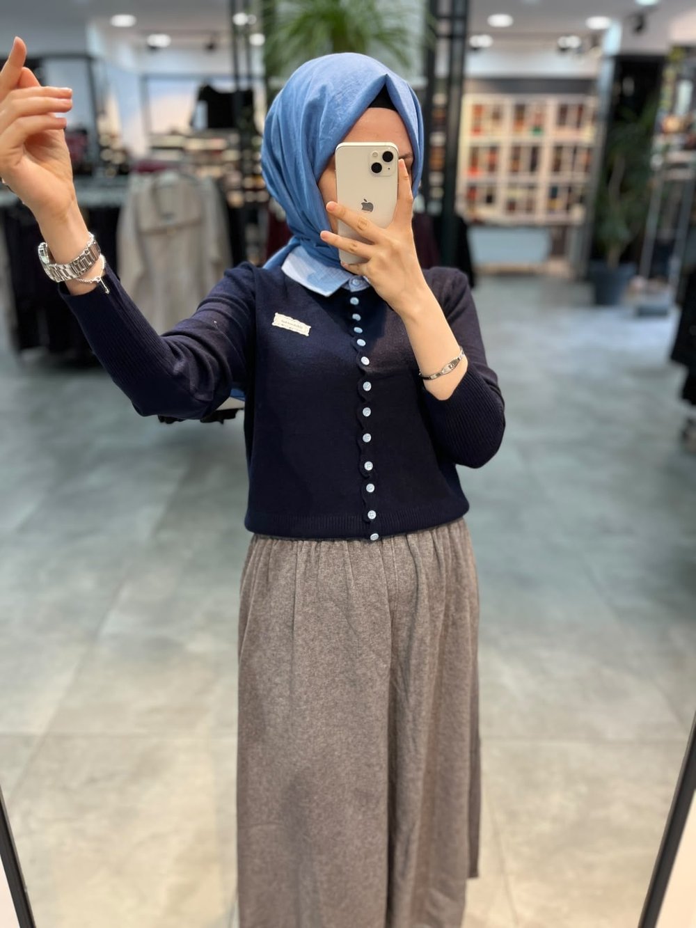 On Triko Gömlek Yakalı Hırka - Lacivert