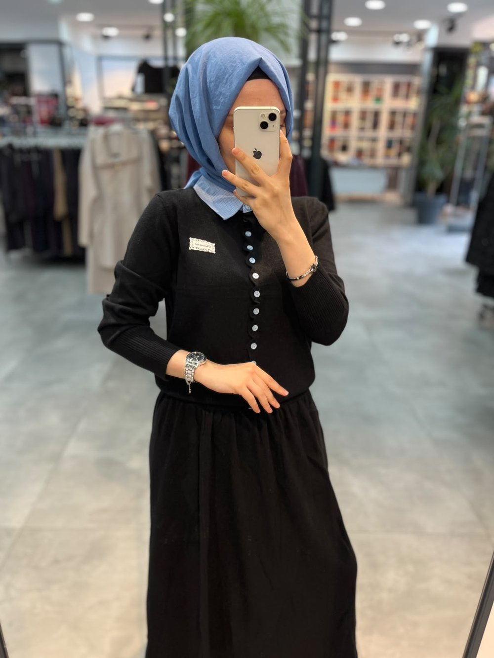 On Triko Gömlek Yakalı Hırka - Siyah