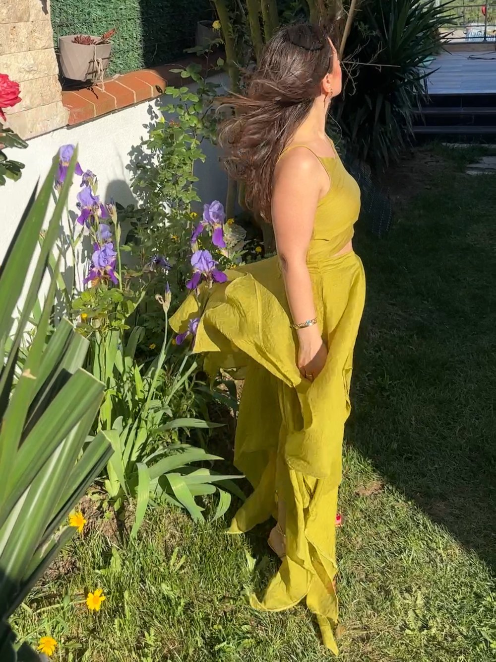 ŞİFON ASİMETRİK TAKIM YEŞİL