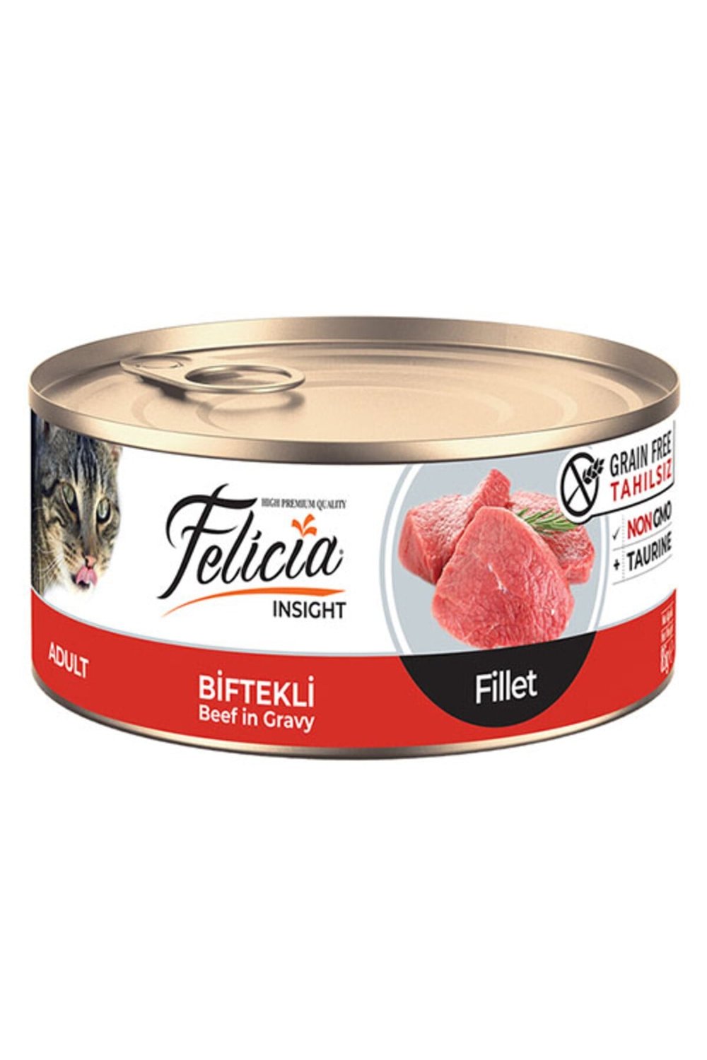 Felicia Tahılsız Biftekli Fileto Yetişkin Kedi Konservesi 85 gr