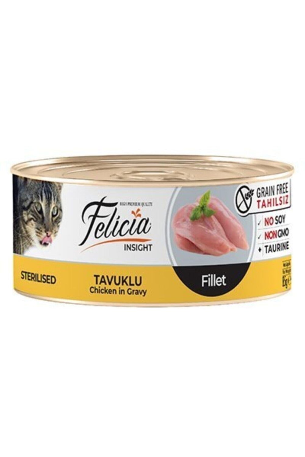 Felicia Tahılsız Ciğerli Tavuklu Kıyılmış Kedi Konservesi 85 gr